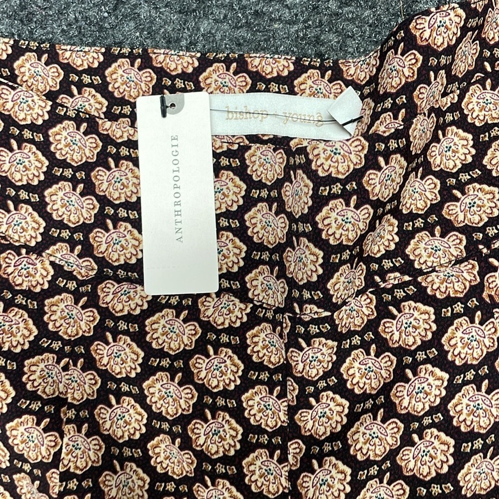 Anthropologie Bishop + Young Gypsy Wide Leg Pant NWT Size Small Tile Print Red - Picture 2 of 5